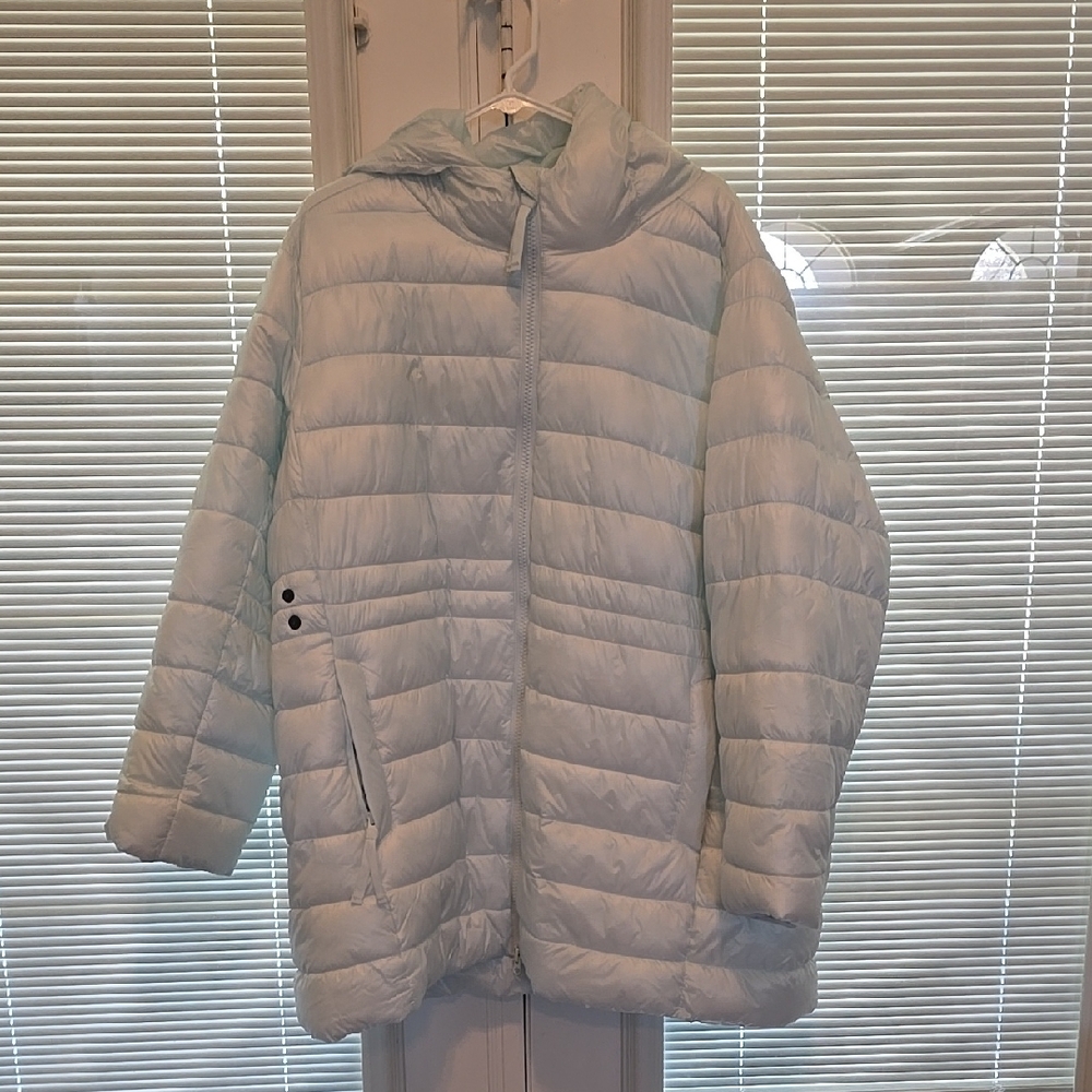 Swiss Tech Blue Hooded Quilted Puffer Jacket